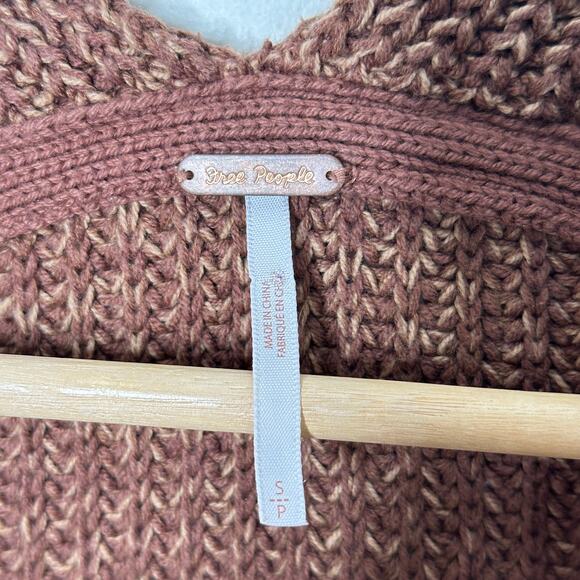 FREE PEOPLE High Hopes Cardigan Sweater Mariposa Brown Sz S {153} - Picture 6 of 7